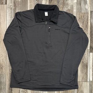 Patagonia R1 Dark Gray Textured Quarter-Zip Pullover